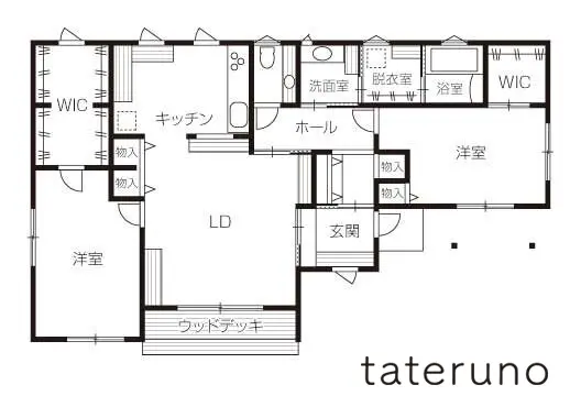 2LDKの実例間取り図3