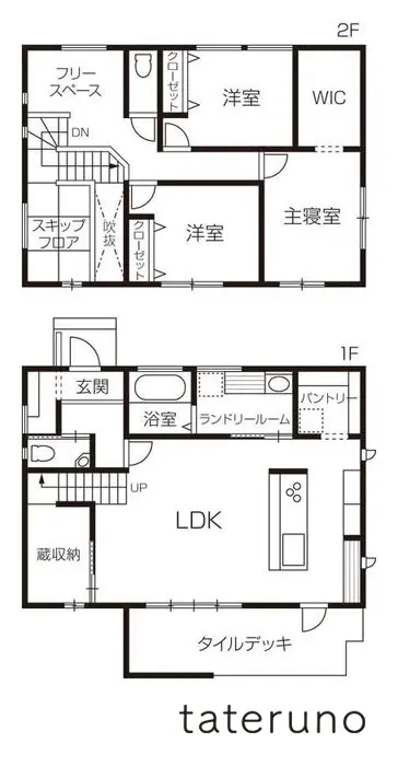 3LDKの実例間取り図1