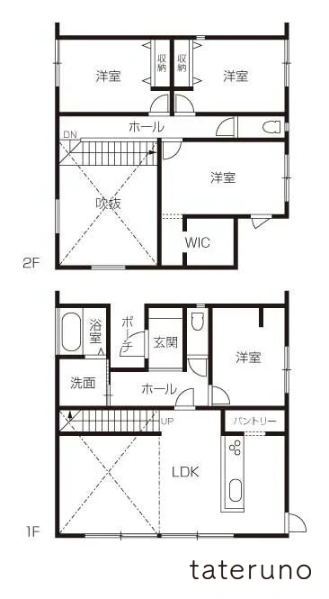 オールハウジングの35坪の家の間取り図