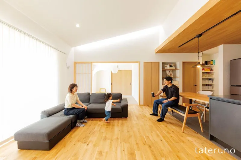 開放的な空間で暮らす平屋の住まい