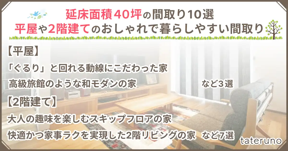 40坪の間取りの実例を紹介する章のアイキャッチ画像