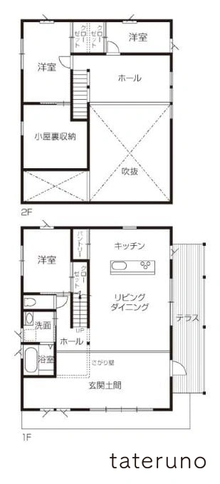 40坪の平屋の実例の間取り図2