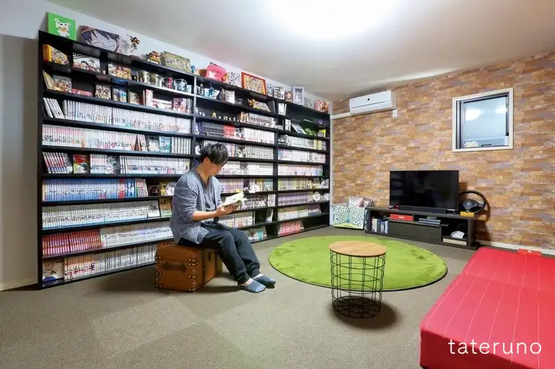 実例④回遊的な動線が家族をつなぐ2階リビングの家-防音仕様の趣味部屋