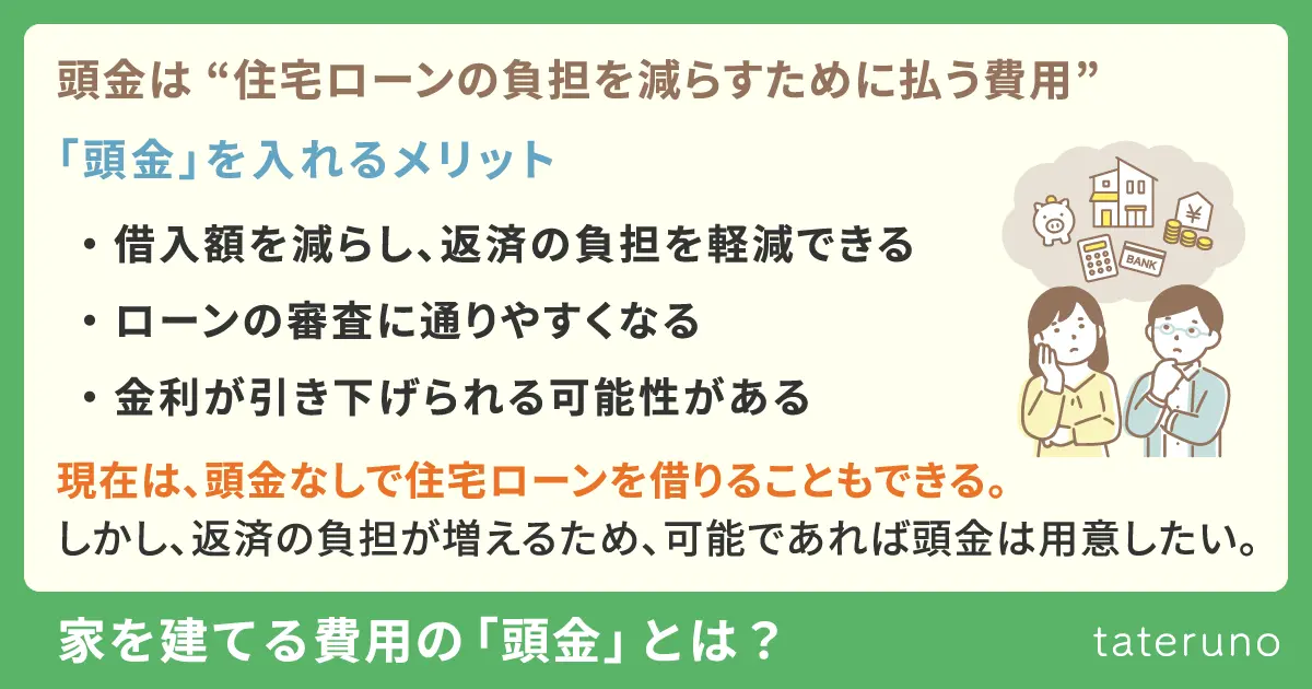 家を建てる費用の頭金とは？