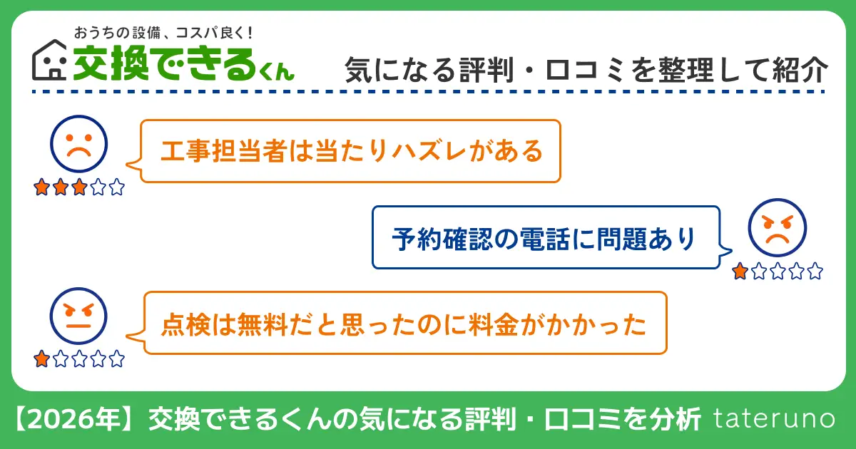 交換できるくんの気になる評判を紹介する画像